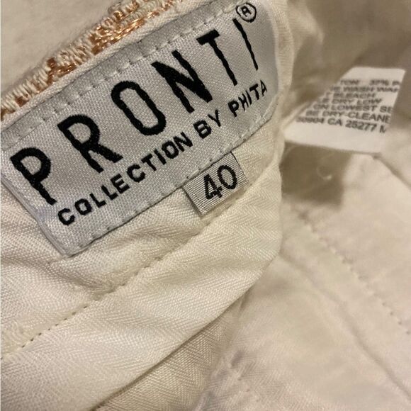 Gold Metallic Brocade Pants Glam Luxe Statement Trousers by PRONTI 2X - Picture 3 of 9